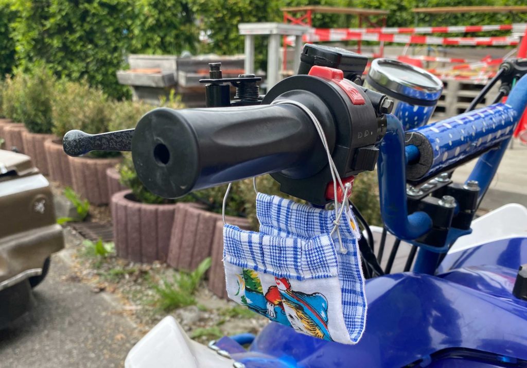Kiddi-Car Kinderverkehrstraining Blog 5 Maske am Lenker