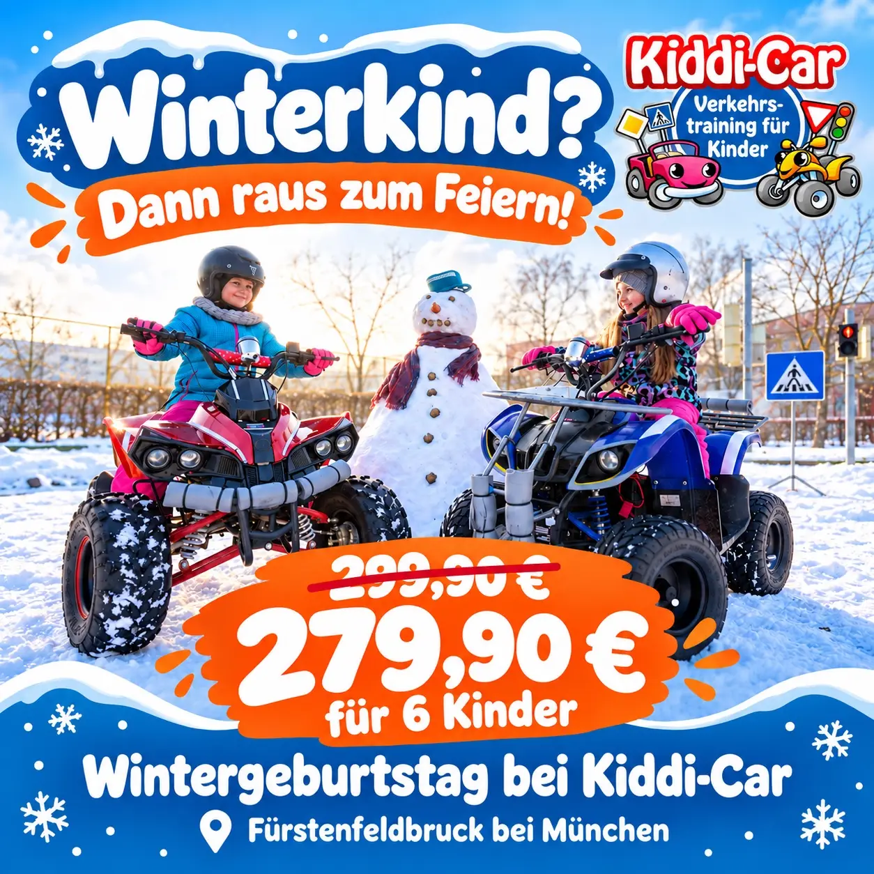 Winterkind? Kiddi-Car Comfort-Wintergeburtstag f&uuml;r sechs Kinder: 299,90 &euro; durchgestrichen, jetzt 279,90 &euro;.